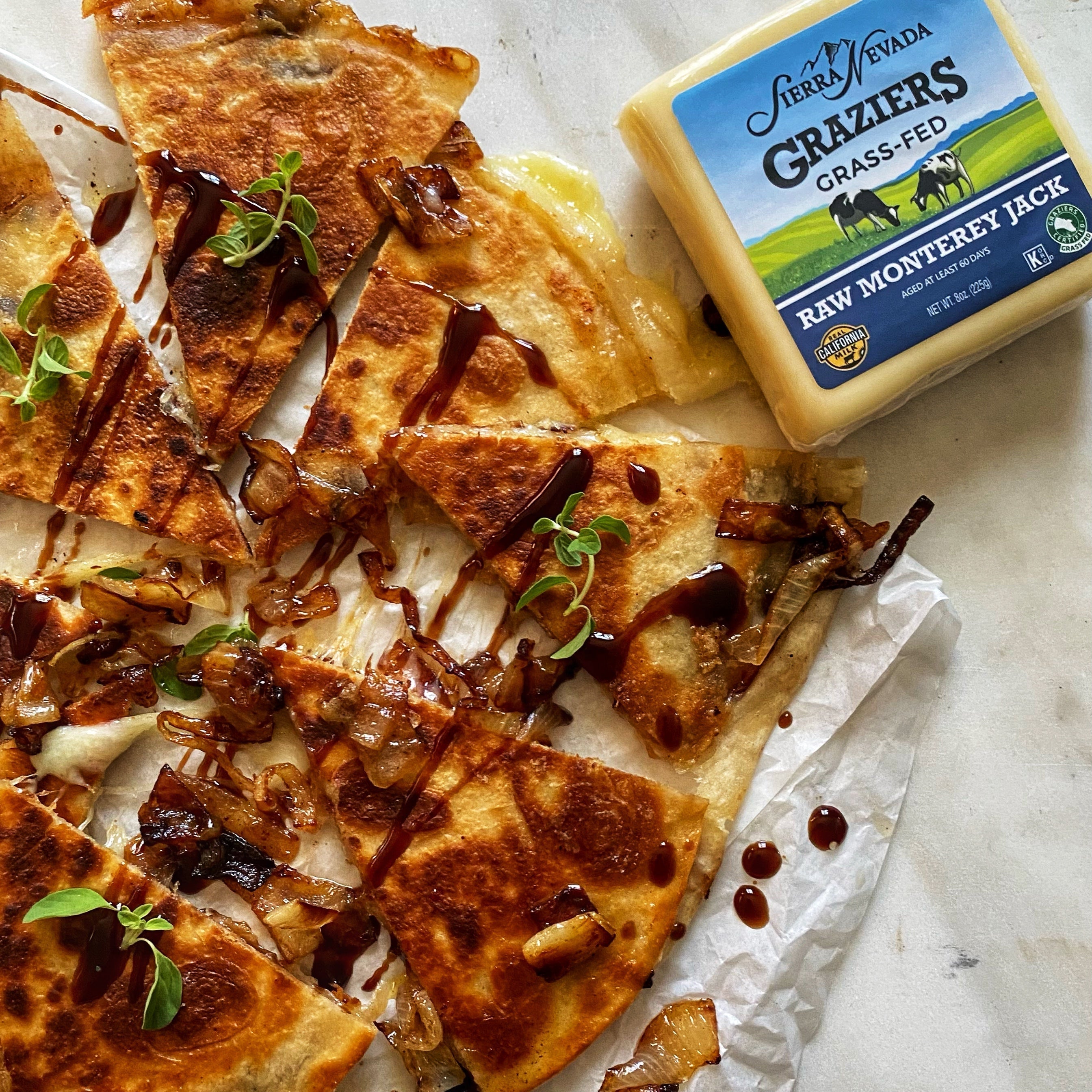 Caramelized Onion and Balsamic Glaze Quesadilla