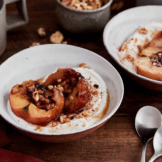 Baked Apples with Goat Yogurt and Nuts