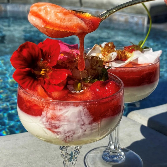 Goat Cheese Strawberry Panna Cotta