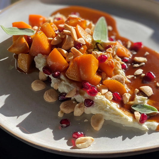 Whipped Bella Capra Chèvre and Brandied Brown Sugar Persimmons