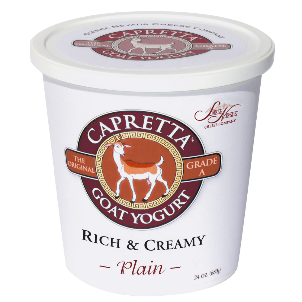 Rich & Creamy Capretta Goat Yogurt - Plain Case of 6 24oz Cups