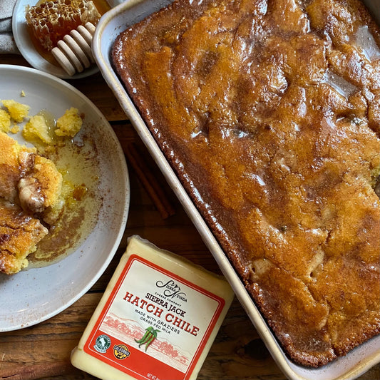 Hatch Chile Jack Cornbread with Cinnamon Honey Butter