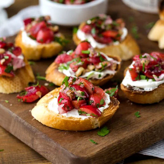Cherry Crostini with Crème Kefir