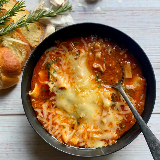 Lasagne Soup with White Cheddar