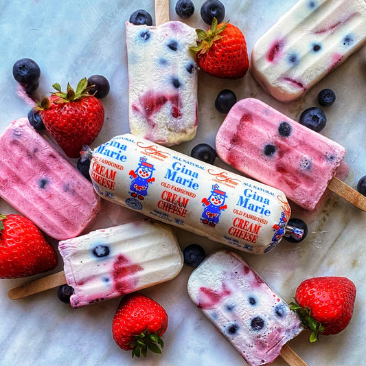 Red White and Blueberry Cream Cheese Popsicles