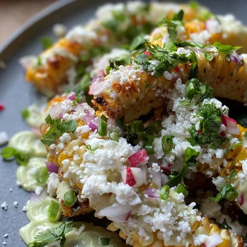 Street Style Corn Ribs with Avocado Yogurt Dressing