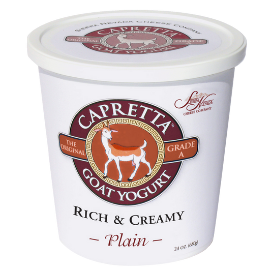 Rich & Creamy Capretta Goat Yogurt - Plain Case of 6 24oz Cups